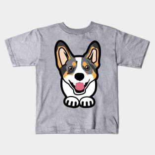 Blue Merle Corgi Kids T-Shirt